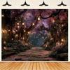 Cherry Blossom Forest Tapestry Night Lantern Aesthetics Wall Hanging Bedroom Living Room Dormitory Home Decoration