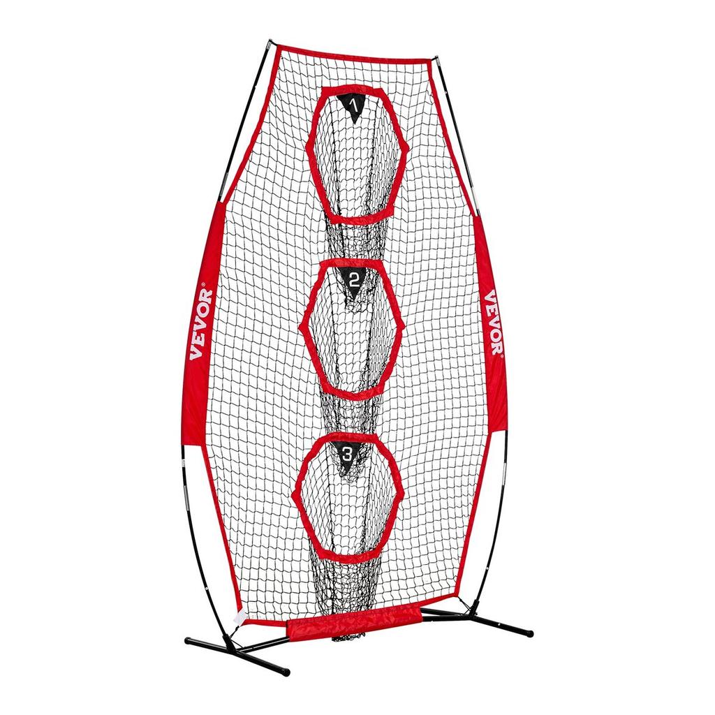 203.2 X 101.6mm Football Trainer Throwing Net, Training Throwing Target Practice Net with 3 Target Pockets, Knotless Net Includes Bow Frame and