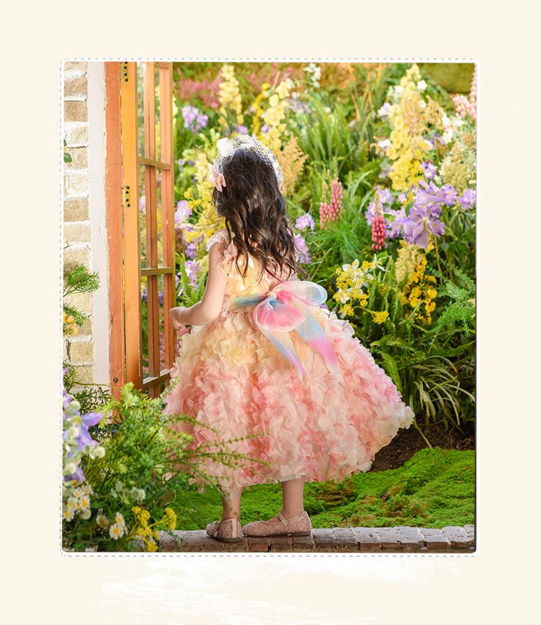 Girls' Elegant Flower Girl & Birthday Party Dress - Princess Style Formal Gown for Weddings and Performances.