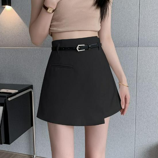 Women's High-Waist White A-Line Culottes Skirt - Spring 2025