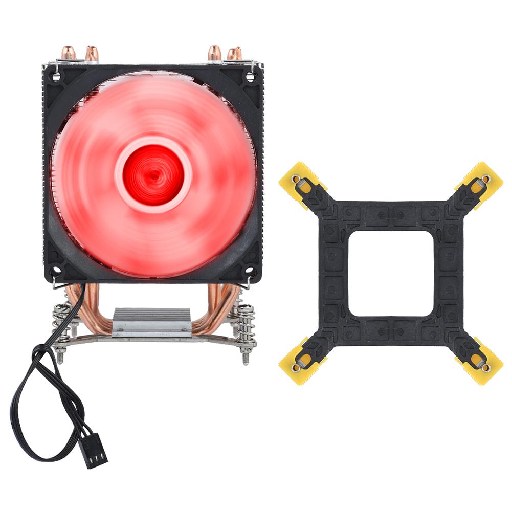 4 Heat Pipe CPU Fan Cooler Heat Sink With Screw (Red Light Small Screw+Backboard)