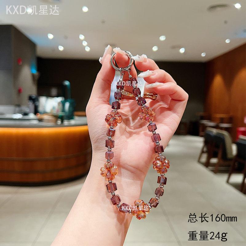 

New Colorful Lucky Clover Phone Chain Bead Pendant Phone Keychain Hanging Decoration Earphone Accessories Chain Light Luxury Jewelry Colorful Lucky Clover【C