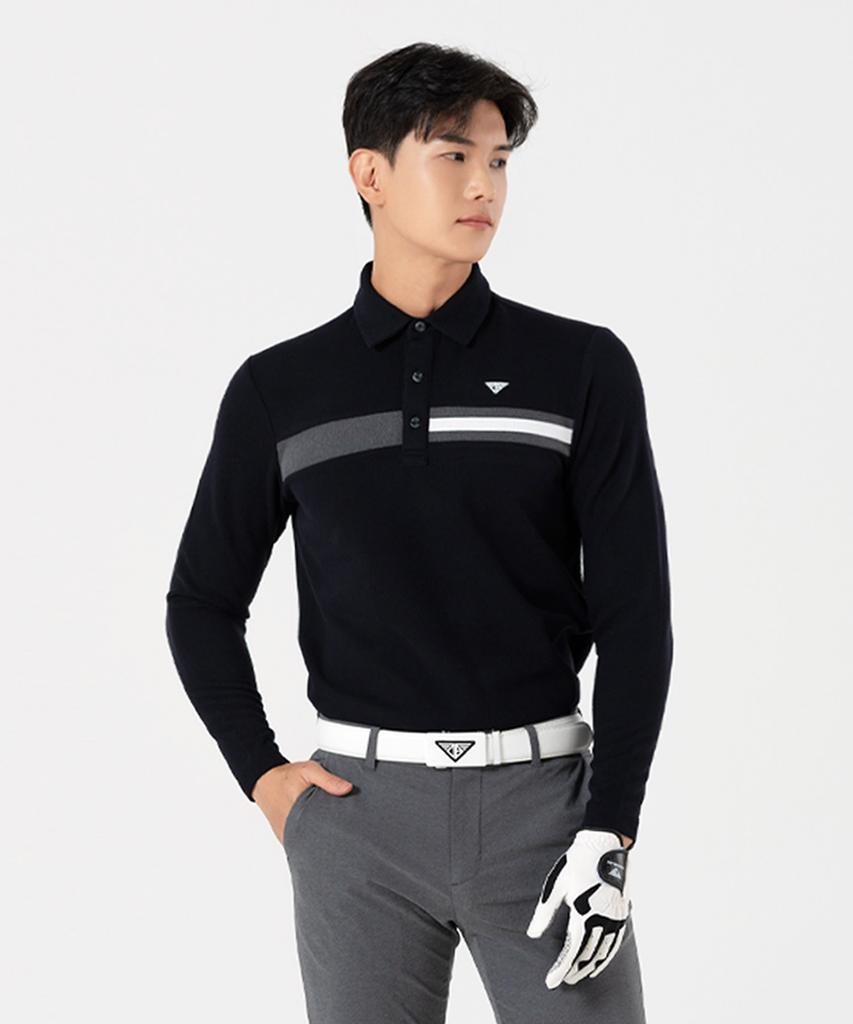 DOWNBLOW Fw Men'S Golf Wear Contrast Chest Collared T-Shirt Db6203