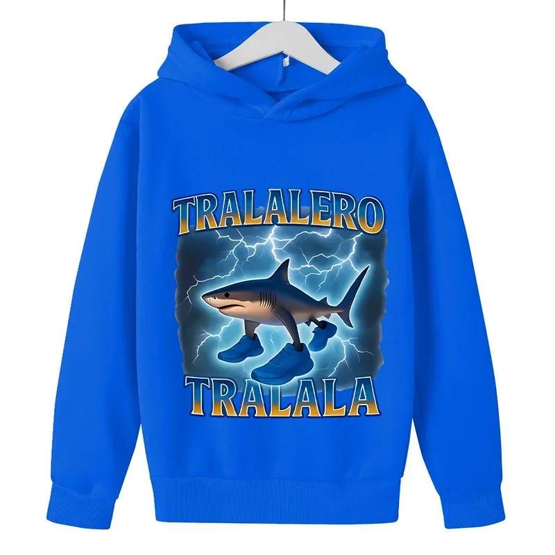 

Italian Brainrot Tralaero Tralala fun print children s hooded sweatshirt boys and girls autumn and winter casual long-sleeved 110