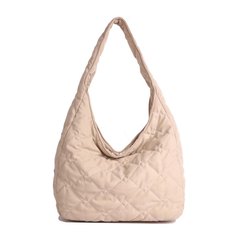 Women's Korean & Japanese Autumn/Winter Versatile Single Shoulder Crossbody Bag with Large Capacity & Simple Diamond Lattice Design