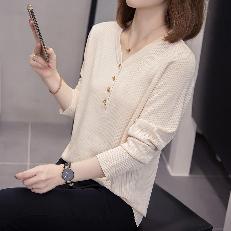 

Женский топ с длинным рукавом Женский тонкий, скрывающий живот, с полосатым свитером, с иностранным газом 4XL абрикосовый