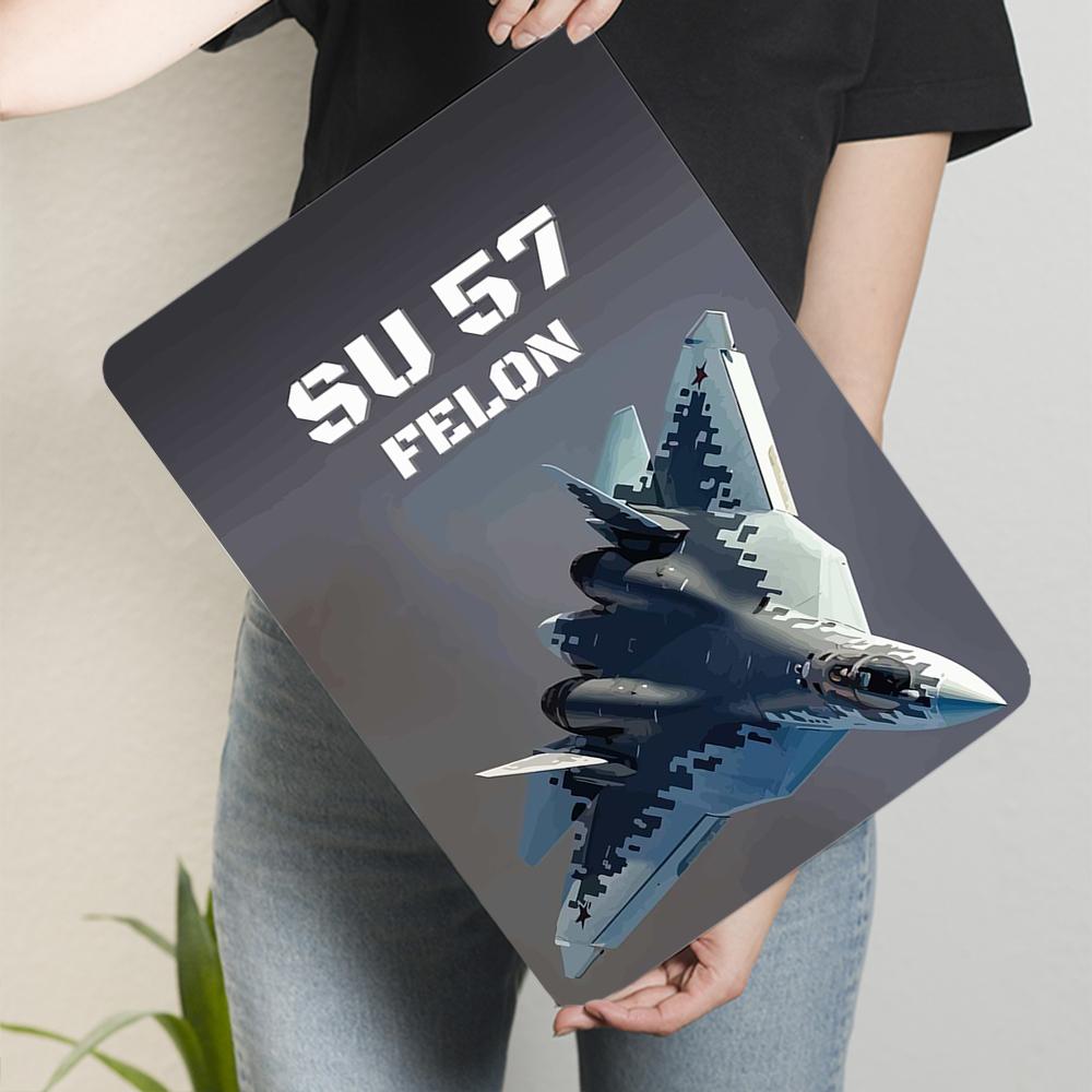 

SU57 Felon Fighter Jet Metal Wall Art Modern Military Aviation Decor for Home Office Collection 20x30cm（7.8x11.8inch）