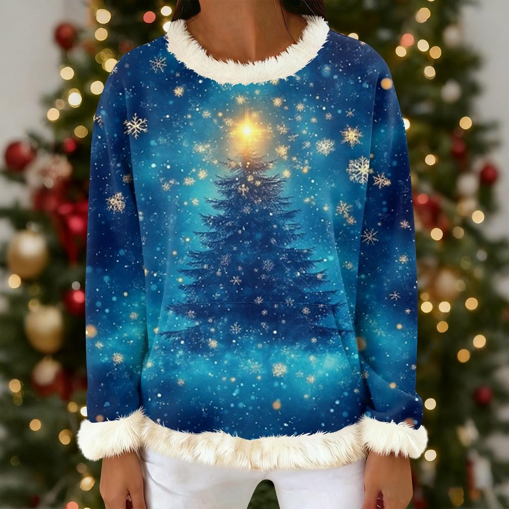 Women's Casual Fashion Print Long Sleeve Hooded Sweatshirt Top