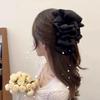 Silver Mesh Bow Bubble Claw Hair Clip for Women - Enhances Hair Volume, Perfect for Updos.