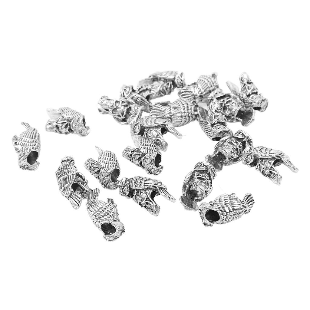 20Pcs Beard Beads Alloy Fine Appearance Delicate Details Hair Beads for Bracelet Necklace DIY Hair Decoration