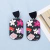Colorblock Lightweight Acrylic Flower Earrings - Retro Party Jewelry for Women