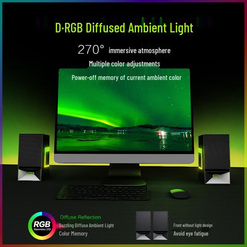 Newmine V4 Bluetooth 5.3 Desktop Computer Speakers with RGB
