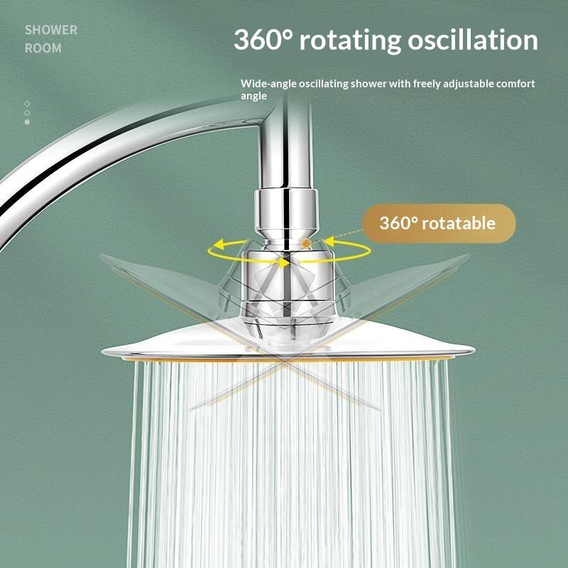 Tête de douche à main pour salle de bain, grande, ronde, à effet pluie, haute pression, rotation à 360 degrés, accessoires