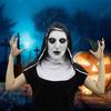 1 Set Halloween Headgear Scary Nun Emulsion Headgear Halloween Thriller Cosplay Costume for Party Home