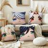 Genshin Game Impact Face Cute Q-version Cushion Cover Pillow Cover Decoration Room Home Sofa Living Office Car Nordic Simplicity