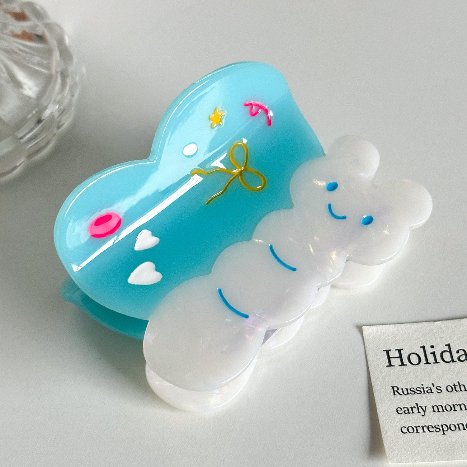 

Butterfly Lovely Design Acetate Hair Claw Clip Great For Sweet And Hairdos Fresh Blue7.9cm