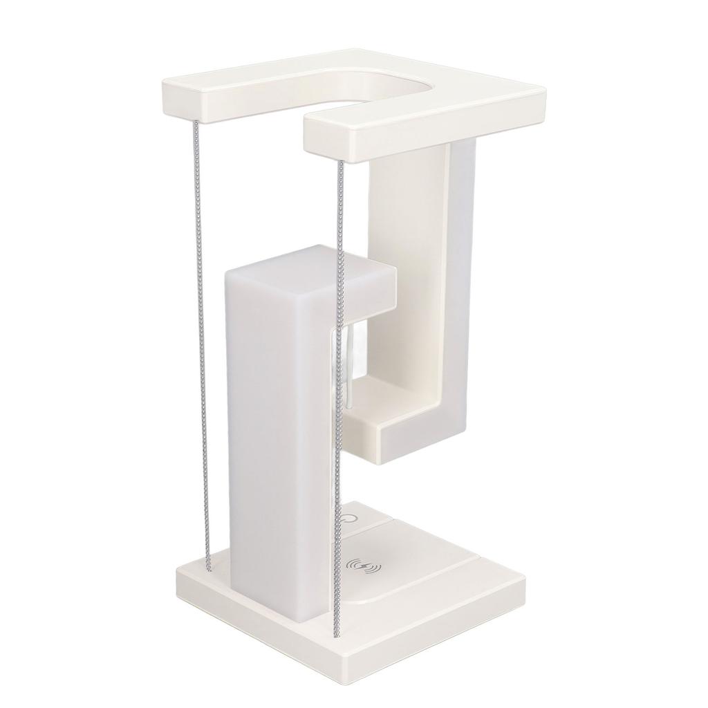 Magnetic Levitation Night Light 3 Gears Touching Switch LED Table Lamp with Phone Wireless Charging White