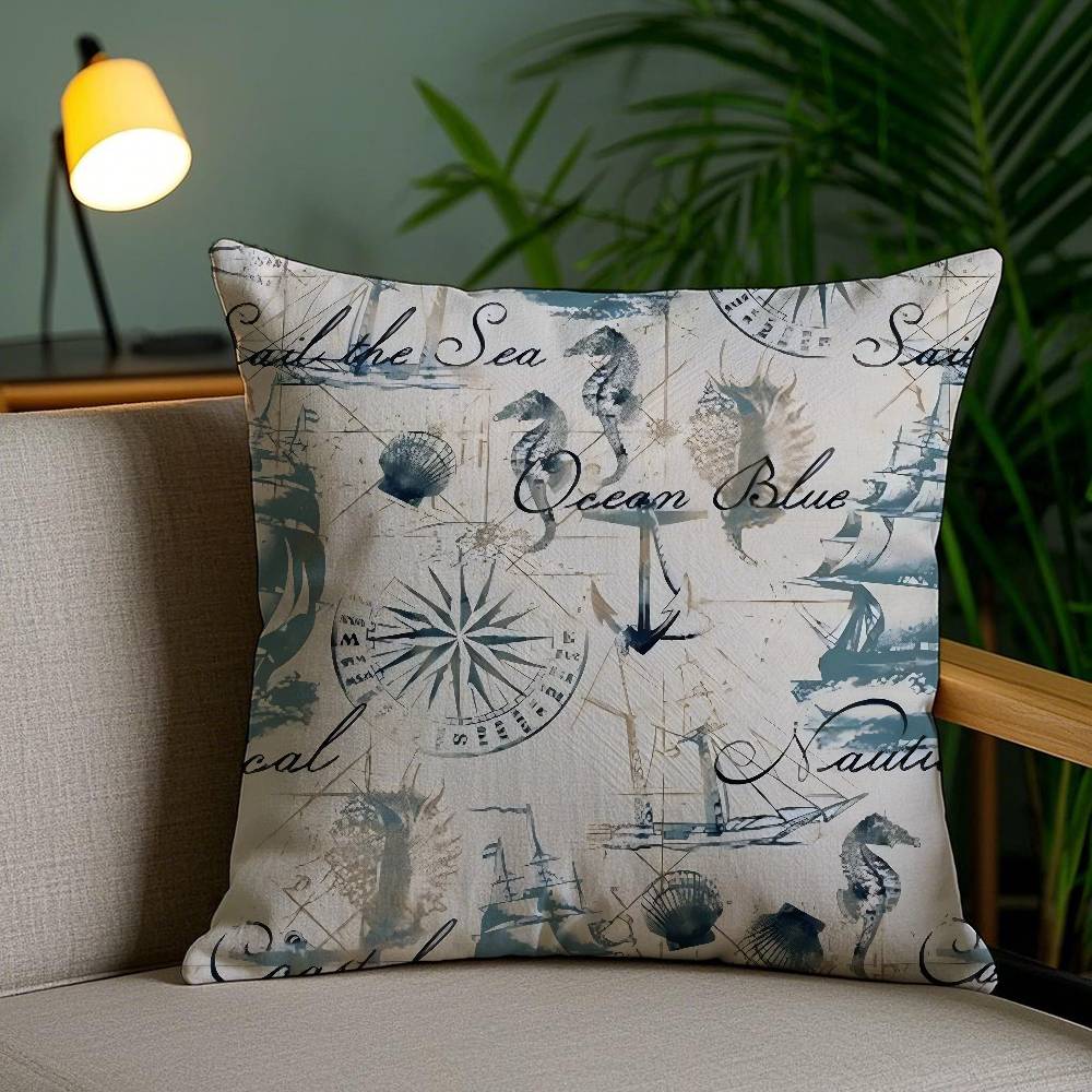 Pillow Case Oean Animals Sofa Short Plush Double-sided HD Printing Room Home Office Gift Cushion Cover