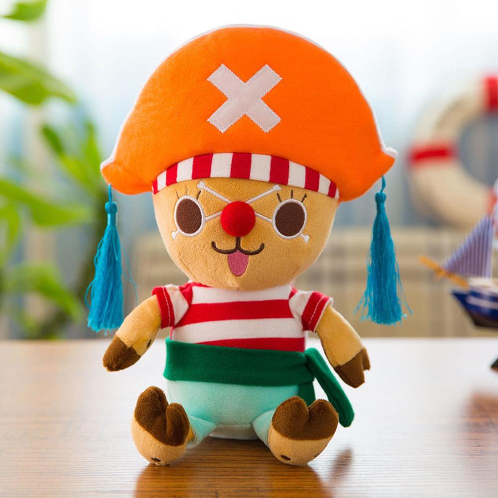 14-20cm One Piece Japan Anime Plush Toys Luffy Chopper Ace Figure Stuffed Dolls Cute Cartoon Doll Children Xmas Gifts