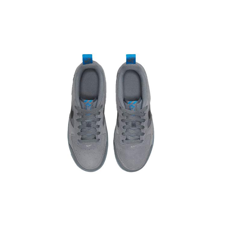 New Nike Air Force 1 Low Cut Out Swoosh Smoke Grey GS DQ1097-001