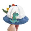 Adjustable Chin Strap Dinosaur Sun Hat Wide Brim Panama Hat Toddler Kids Bucket Hat  Spring