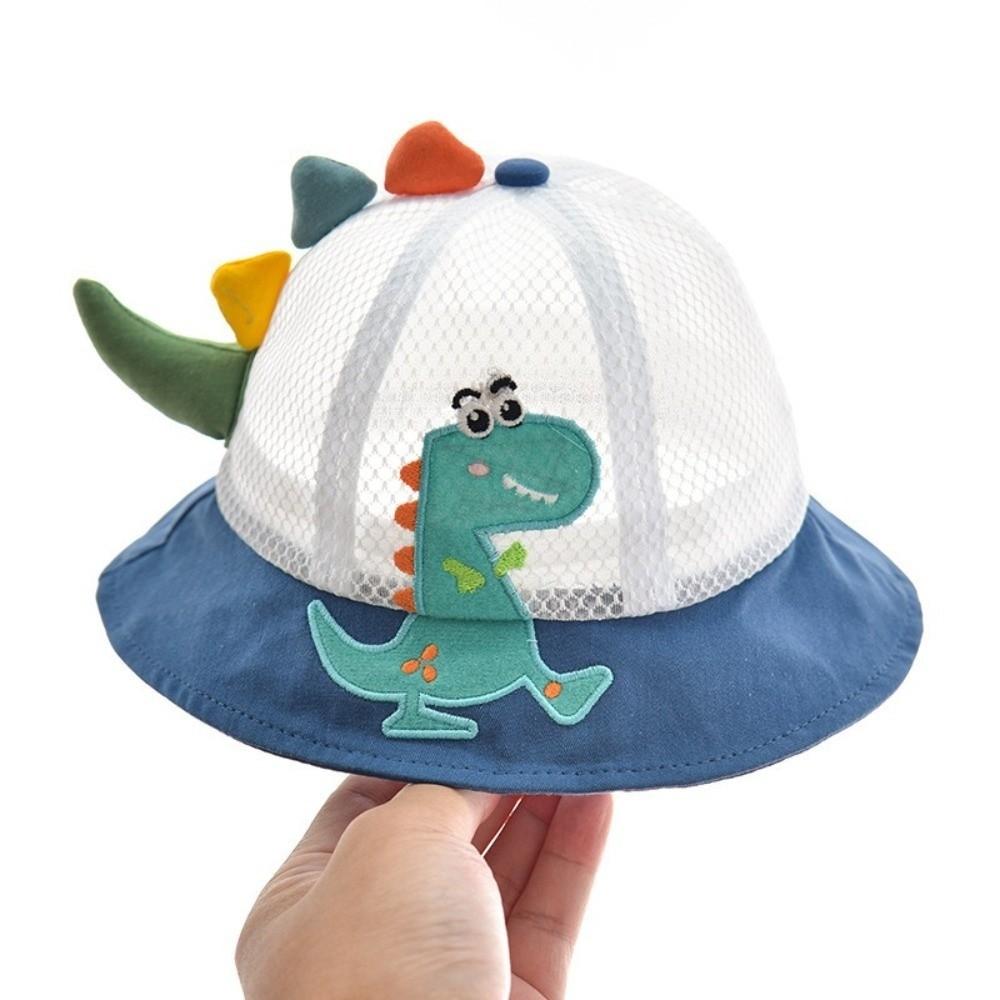 Adjustable Chin Strap Dinosaur Sun Hat Wide Brim Panama Hat Toddler Kids Bucket Hat  Spring