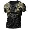 2025 Sommer Neu Heiß Vintage Wikinger Tattoo 3D Gedrucktes Herren T-Shirt Mode Street Bequem Atmungsaktiv Übergröße Lockeres Oberteil