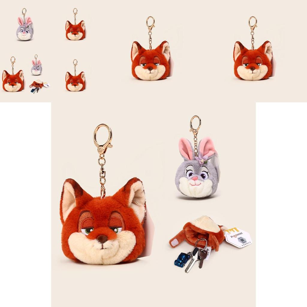Zootopia Plush Keychain With Bunny Judy And Fox Nick For Car Key Storage And Gift
