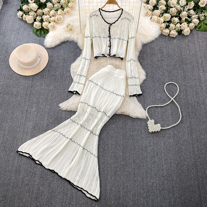 

Age-Reducing Hollow-out Elegant Early Spring Wear Knitting Tops White All yards