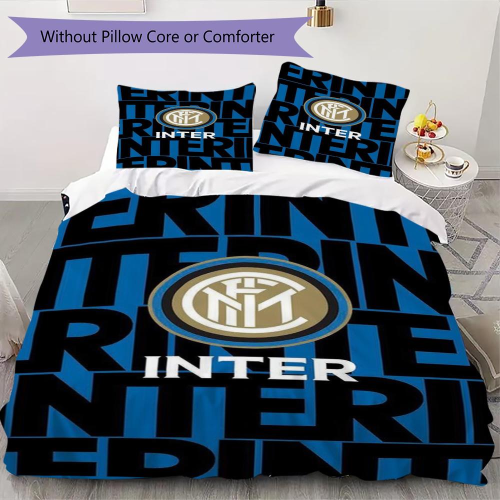 

Inter Milan Pattern Bedding uilt Set uilt Cover Pillowcase Home Decoration Birthday Gift (1 * duvet cover + 2 * pillowcase without core)60 135x200cm
