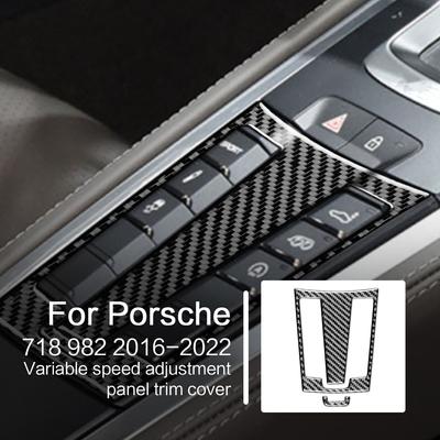 Für Porsche 718 982 16-22 Carbon Fiber Variable Geschwindigkeit Einstellung Panel Trim Abdeckung Auto Innenräume Zubehör Dekoration Aufkleber