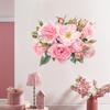 Creative Painting Pink Flower Wall Stickers Self Adhesive Decals for Living Room Bedroom Hallway Home Decor