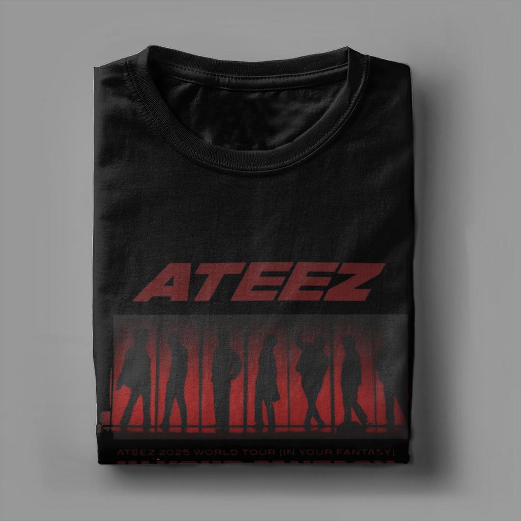 Ateezed In Your Fantasy 2025 World Tour kpop Merch Unisex T Shirts 100% Cotton Tee Printed T-shirt Clothing
