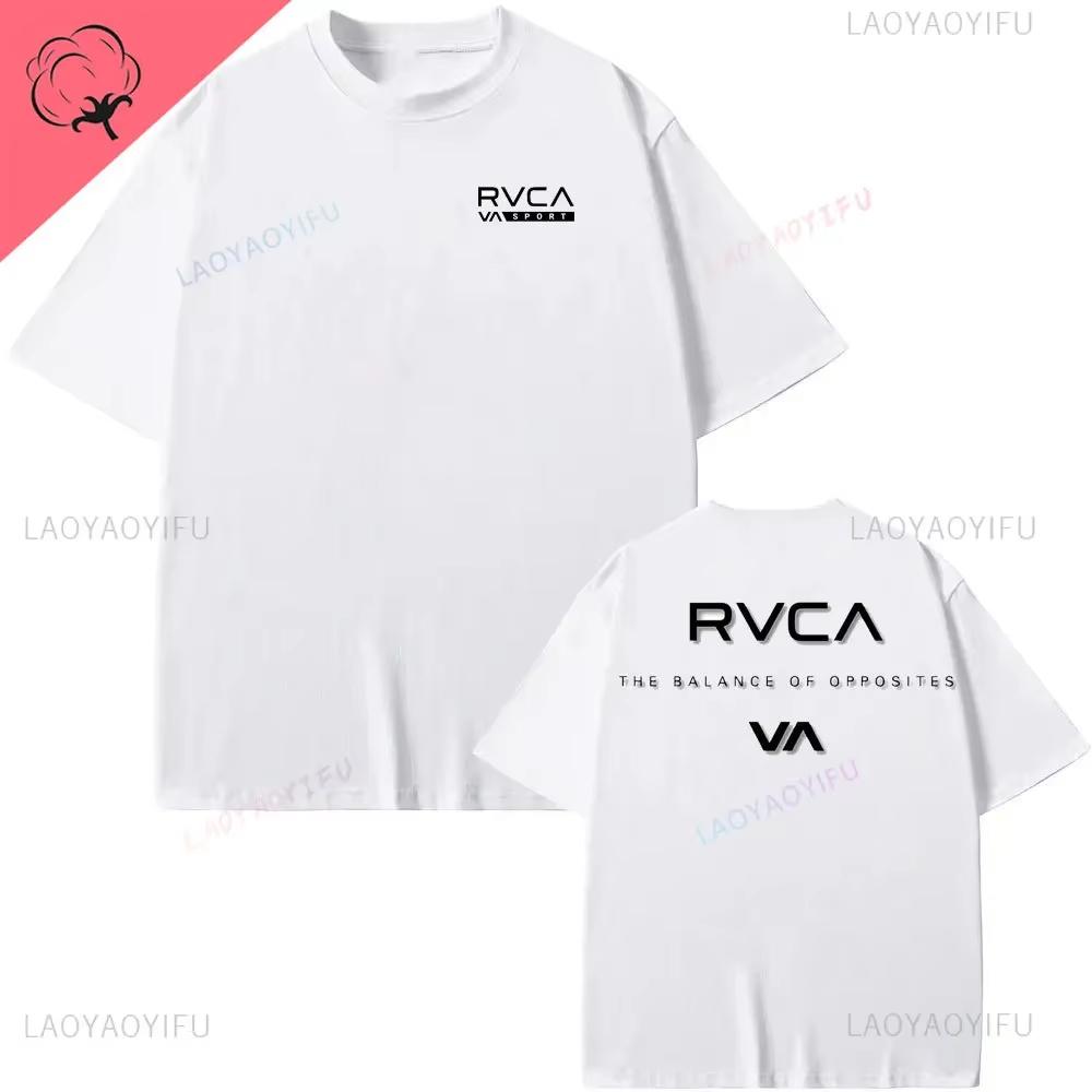 RVCA T Shirt Black Tee Summer Cotton Tshirt Summer Short Sleeve Fashion Men Women Design Brand T-shirt Top Streetwear Clothes