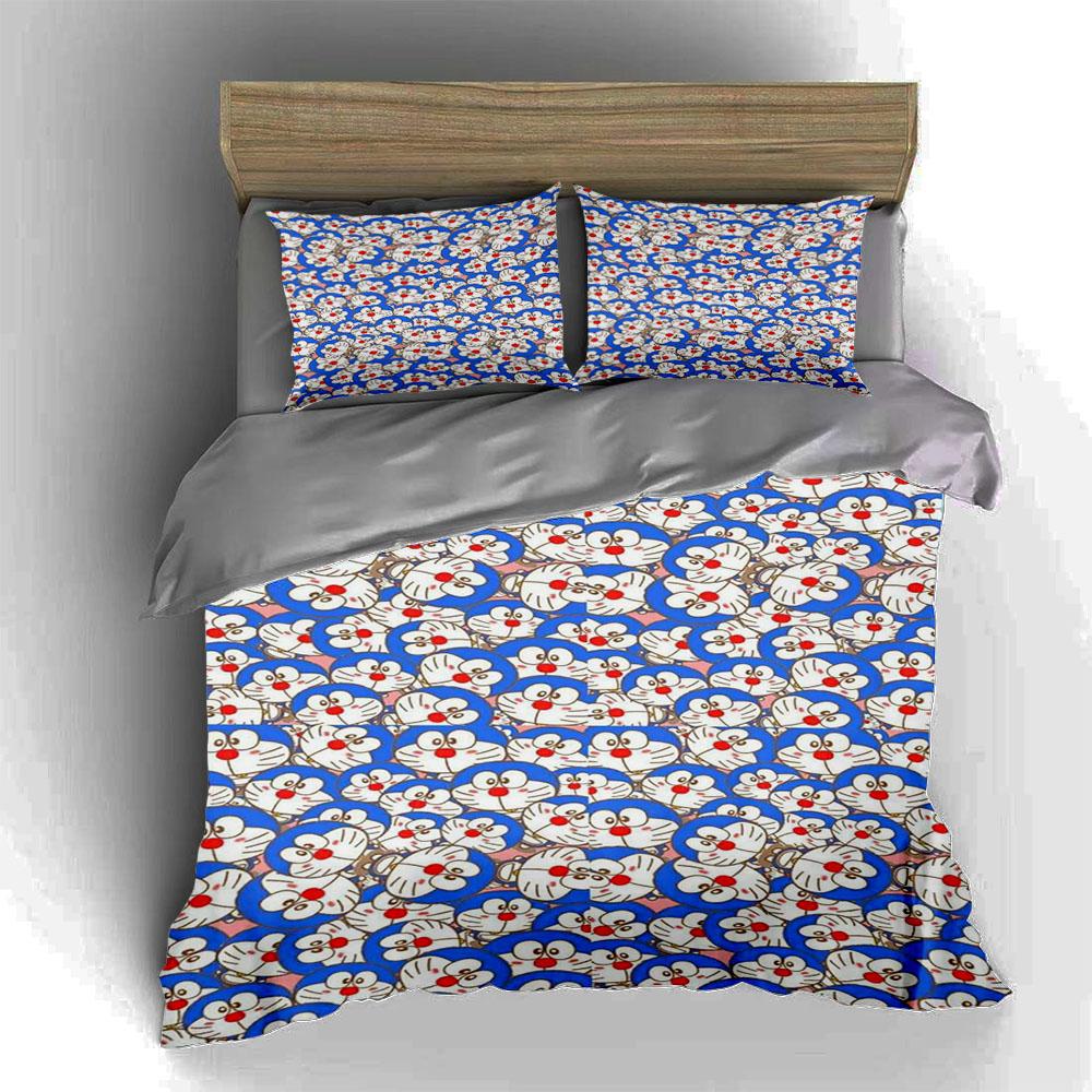 Blue cartoon faces. Bedding Duvet cover sets Duvet covers Pillowcases gifts (1 * Duvet Cover 2 * Pillowcases, without duvet insert)