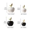 Creative Ceramic Apple Figurines Handicrafts Living Room Art White Apple Sculpture Room Home Decor Accessories Holiday Gifts