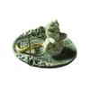 Meditation Frog Incense Stick Holder Ceramics Lotus Leaf Sitting Frog