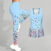 Butterfly Print Yoga Outfit for Women Fashion Workout Leggings Fitness Sports Casual Yoga Set Sports Suit