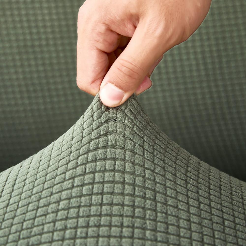 Soft Fleece Sofa Cover Full Elastic Knitted Corn Grain Pure Color Seat Cushion Cover