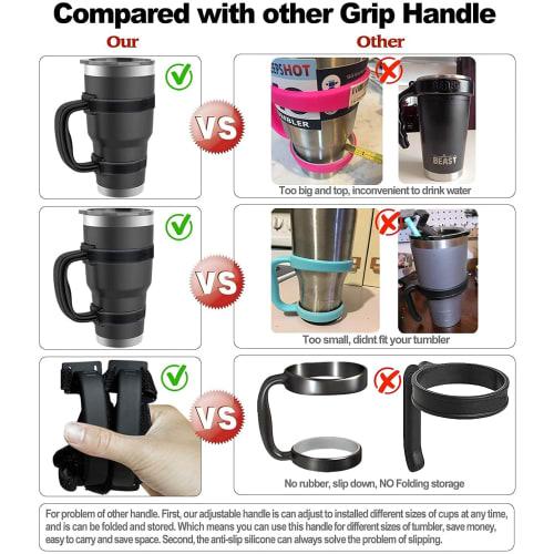 Yoelike - 5 Colors - Non-Slip Adjustable Tumbler Handle for 20oz To 40oz YETI, RTIC, Ozark Trail, Travel Mug, SIC, Rambler, Travel Cup, and All Other