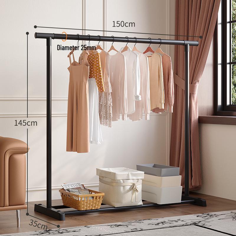 Multifunctional Floor Coat and Clothes Drying Rack for Bedroom, Balcony, or Dorm.