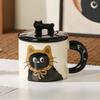 Ceramic Cup Cute Cat Mug with Lid High Value Water Cup for Girls Home Couple Coffee Breakfast Cup for Men