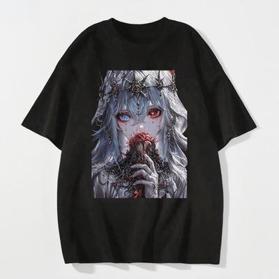 2025 American Devil Style Printed Short-sleeved Summer Casual Fashion Top Crew Neck Cotton Cool Breathable T-shirt