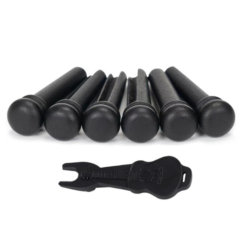 Колки для бриджа акустической гитары с пуллером для колков бриджа Эбони Колки для бриджа акустической гитары Колки Съемник струнных колышков