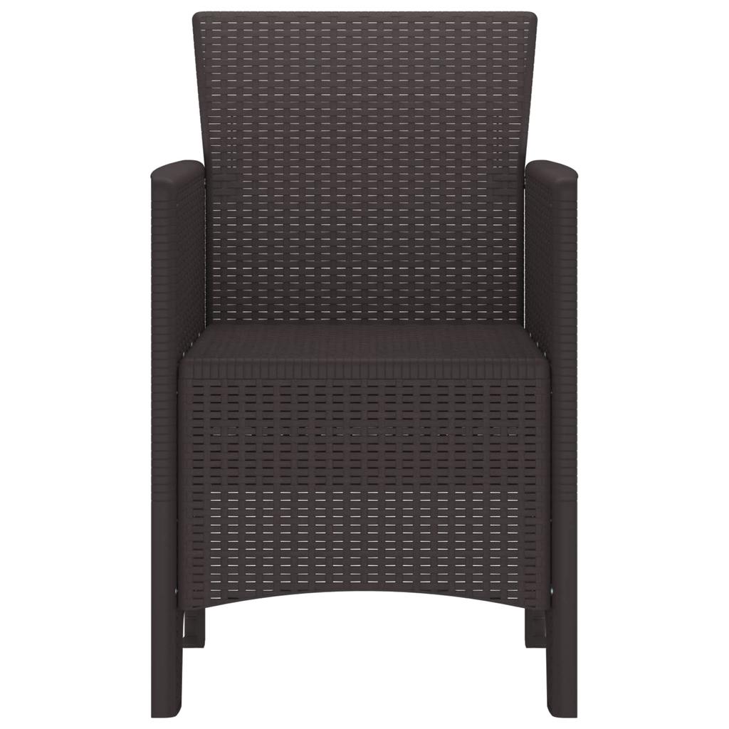 Garden Chair with Cushion 4 pcs Brown 53 x 49 x 85 cm Polypropylene