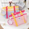 Large Capacity Mesh Toiletry Bag with Multi Pockets for Travel and Beach