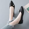 Fashion Shoes for Women Slip-on Pearl Low Heel Elegant Pointed Toe Woman Flats Stylish Lastest Genuine Mark Offer Korean Style Promotion