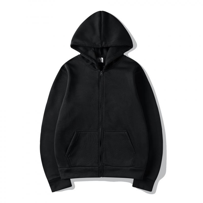 2025 Unisex Hooded Cardigan: Solid Color, Loose Fit Sportswear for Spring/Autumn