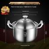 Extra Tall 316 Stainless Steel Stockpot with Anti-Overflow Lid, Large Capacity, No Coating, Perfect for Porridge, Steaming, and Stews.