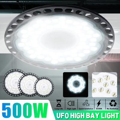 Ultraslim 220V 200/300/500W UFO LED High Bay Lights Waterproof IP65 Commercial Industrial Lighting Warehouse Led High Bay Lamp